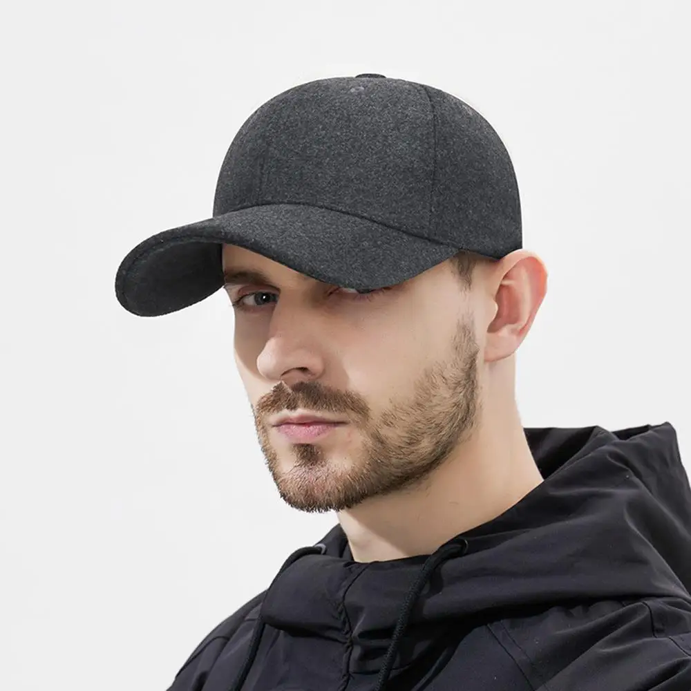 Chapeau coupe-vent en langue de canard pour l'extérieur, chapeau à rabat en feutre de laine, boucle réglable, à bords longs, Vintage, Simple et épais, casquette de Baseball