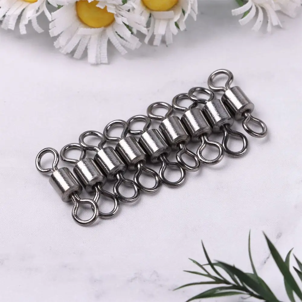 100Pcs/Lot Fishing Swivels Bearing Solid Rings Rolling Connector Plastic Rubber Durable High Strength Fishing Tackle Accessories