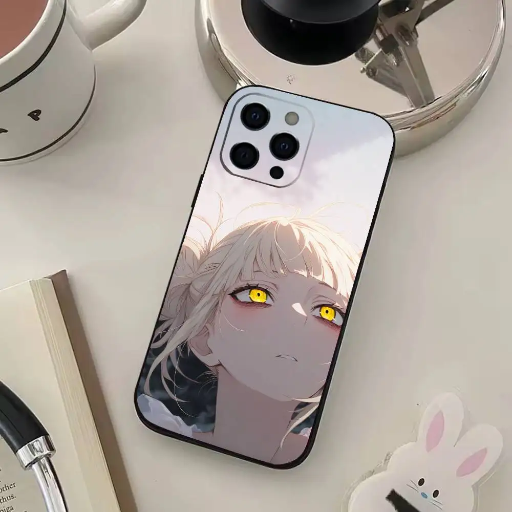 Custodia per telefono Anime Himiko Toga per iPhone17,16,15,14,13,12,11 Plus,Pro Max Cover nera morbida