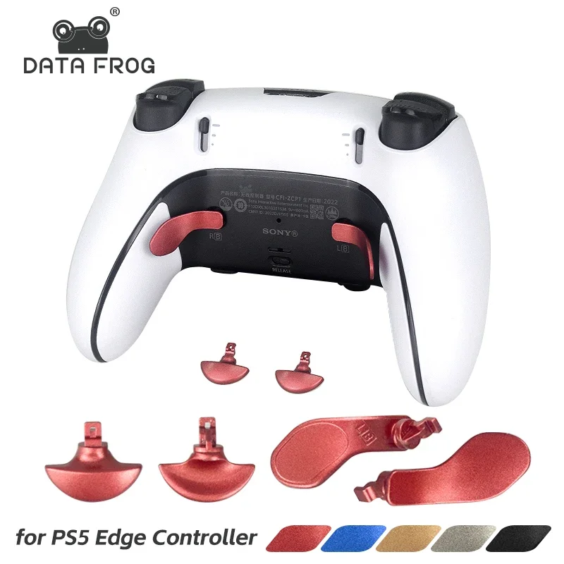 Заднее весло Data Frog для контроллера Edge PS5 | Сменная металлическая задняя кнопка из 4 частей, прочный игровой аксессуар, простой в установке Заднее весло Data Frog для контроллера Edge PS5 | Сменная металлическая задняя кнопка из 4 частей, прочный игровой аксессуар, простой в установке