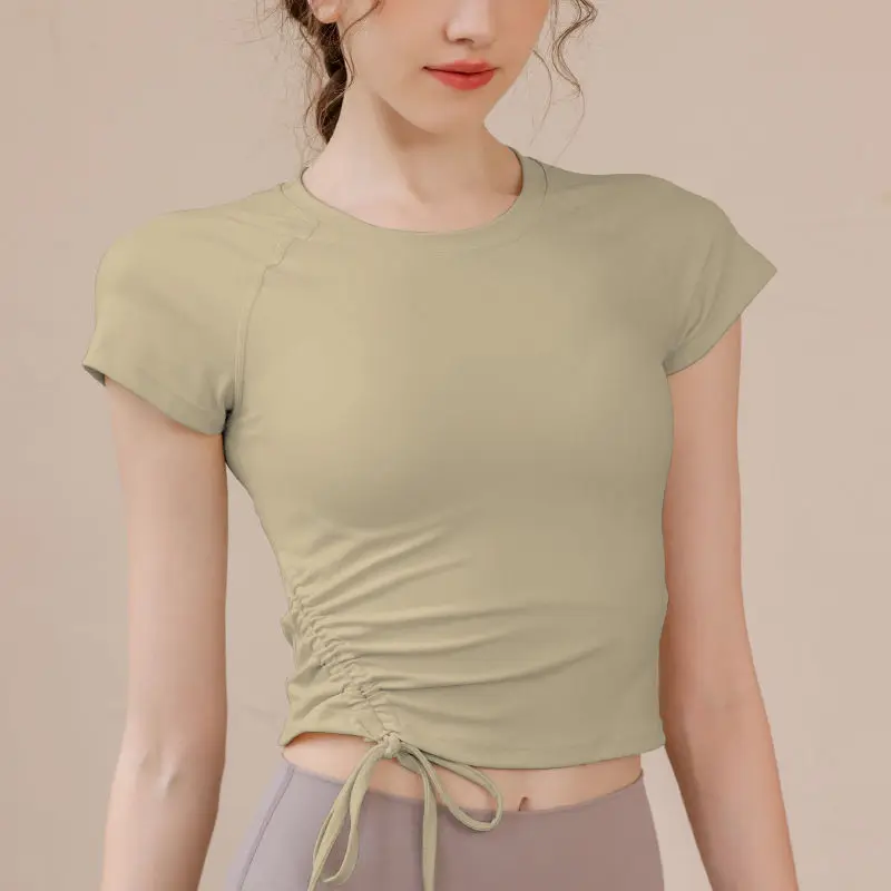 Pilates Yoga Tops Fitness Professional Breathable Speed Drying Running Tight Short Sleeve T-Shirt for Women