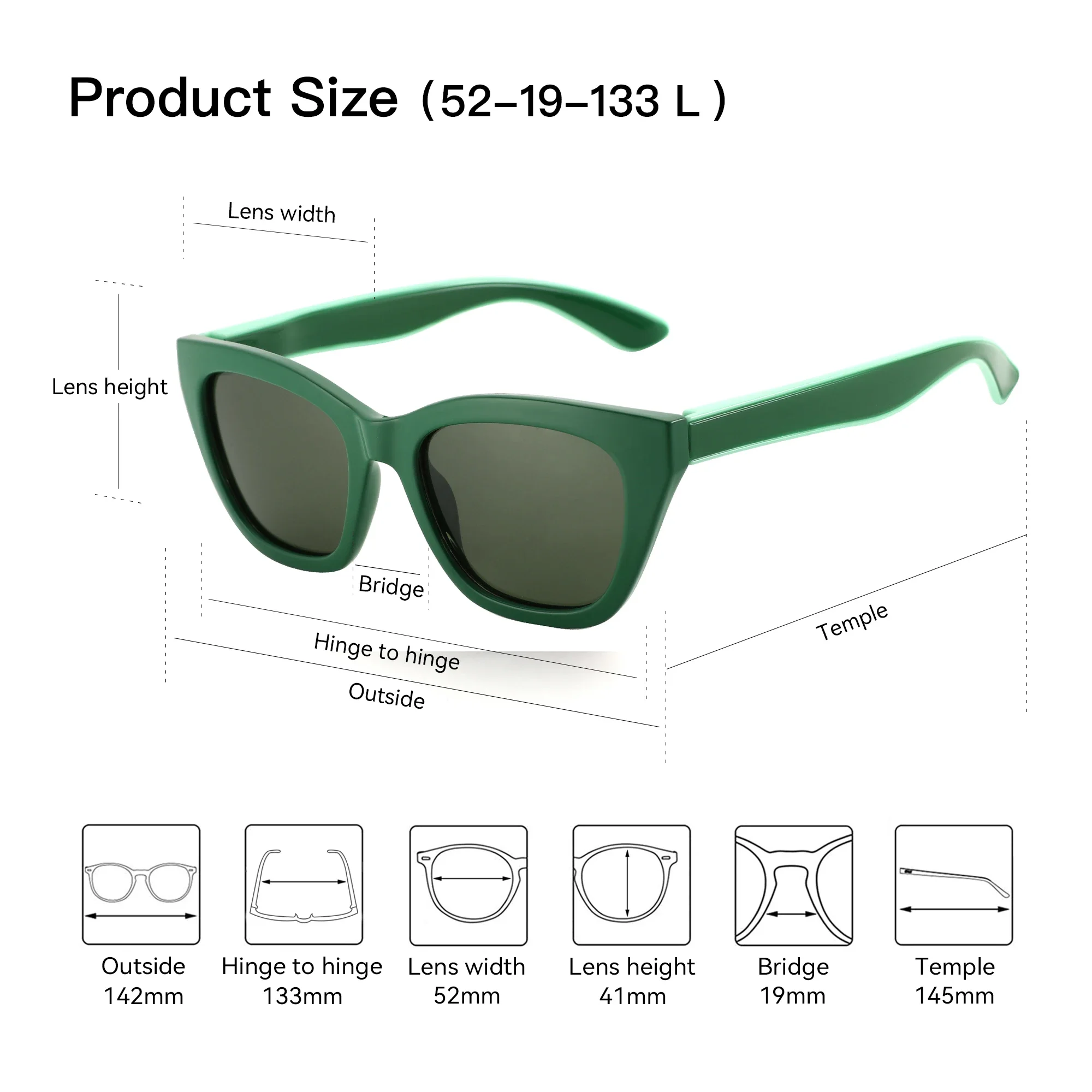 ZENOTTIC Quadratische polarisierte Sonnenbrille 2025, modische Damen-Sonnenbrille mit dickem Rahmen, UV400-Schutz, für Damen, Einkaufen, GIF – Detail 20