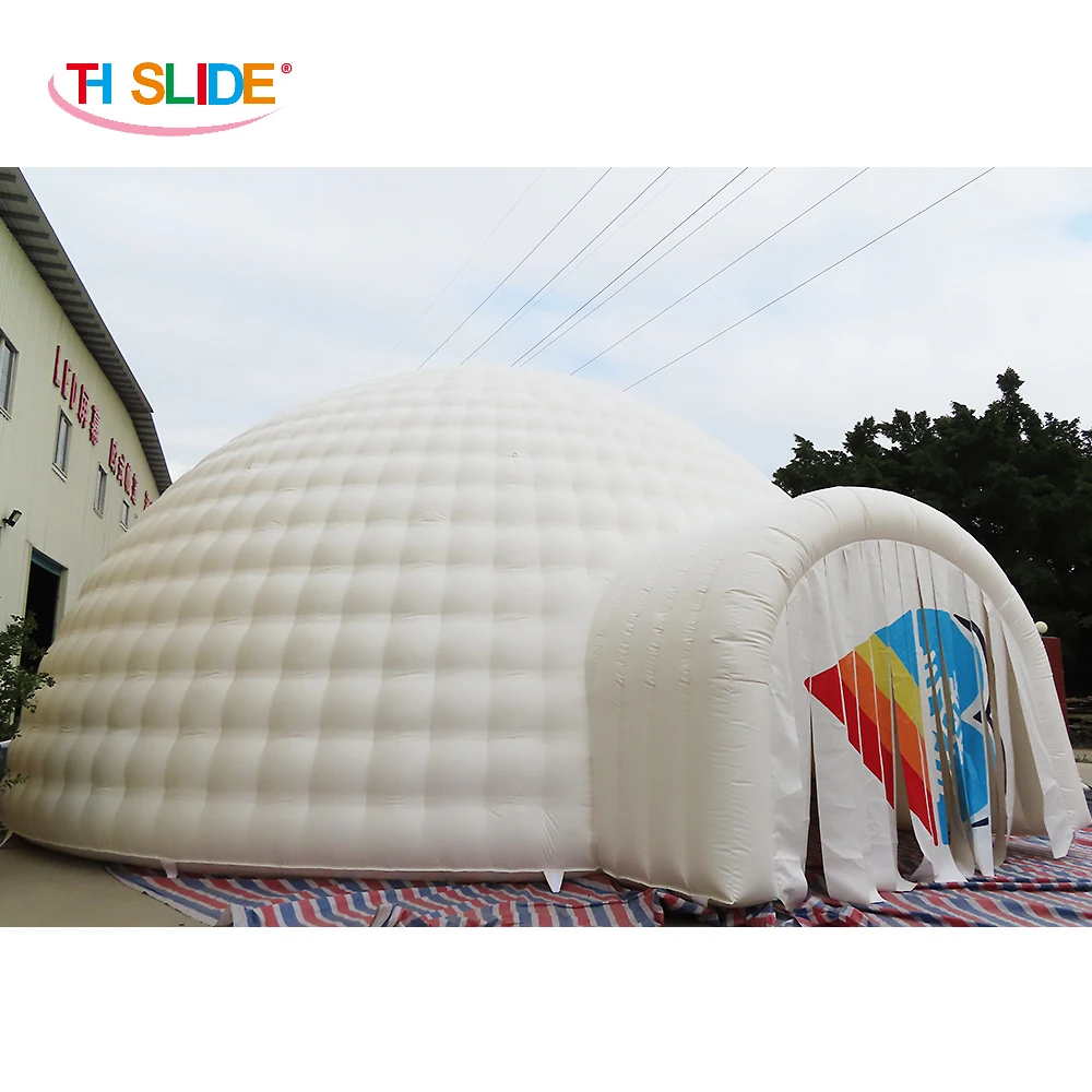 8m diameter outdoor large bubble Igloo tent, snow zone party inflatable tent, white inflatable dome tent