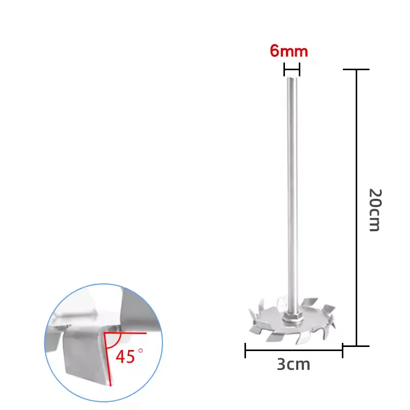 304 stainless steel mixing paddle laboratory dispersion plate paint mixer four-blade three-blade dispersion paddle stirring rod