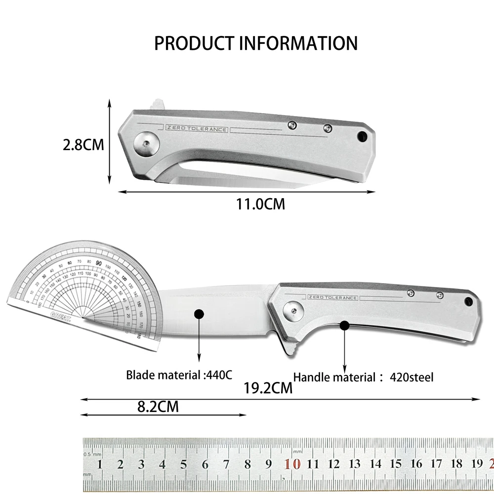 0808 High Hardness Folding Knife, Portable Pocket Knife for Outdoor Camping Hiking and Emergency Rescue Tools