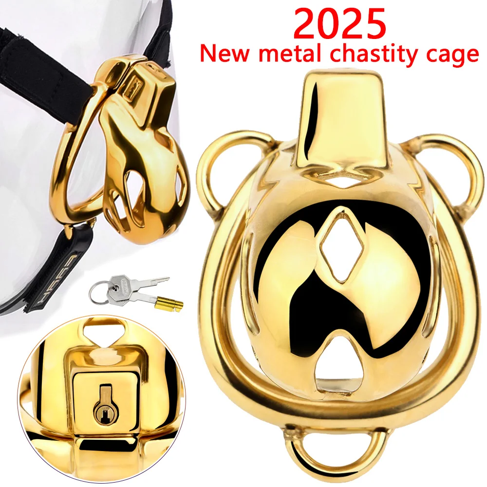 New Male Metal Cobra Chastity Cage Sissy Abstinence Hidden Lower Body Device Four Size Penis Rings Available Adult BDSM Sex Toys