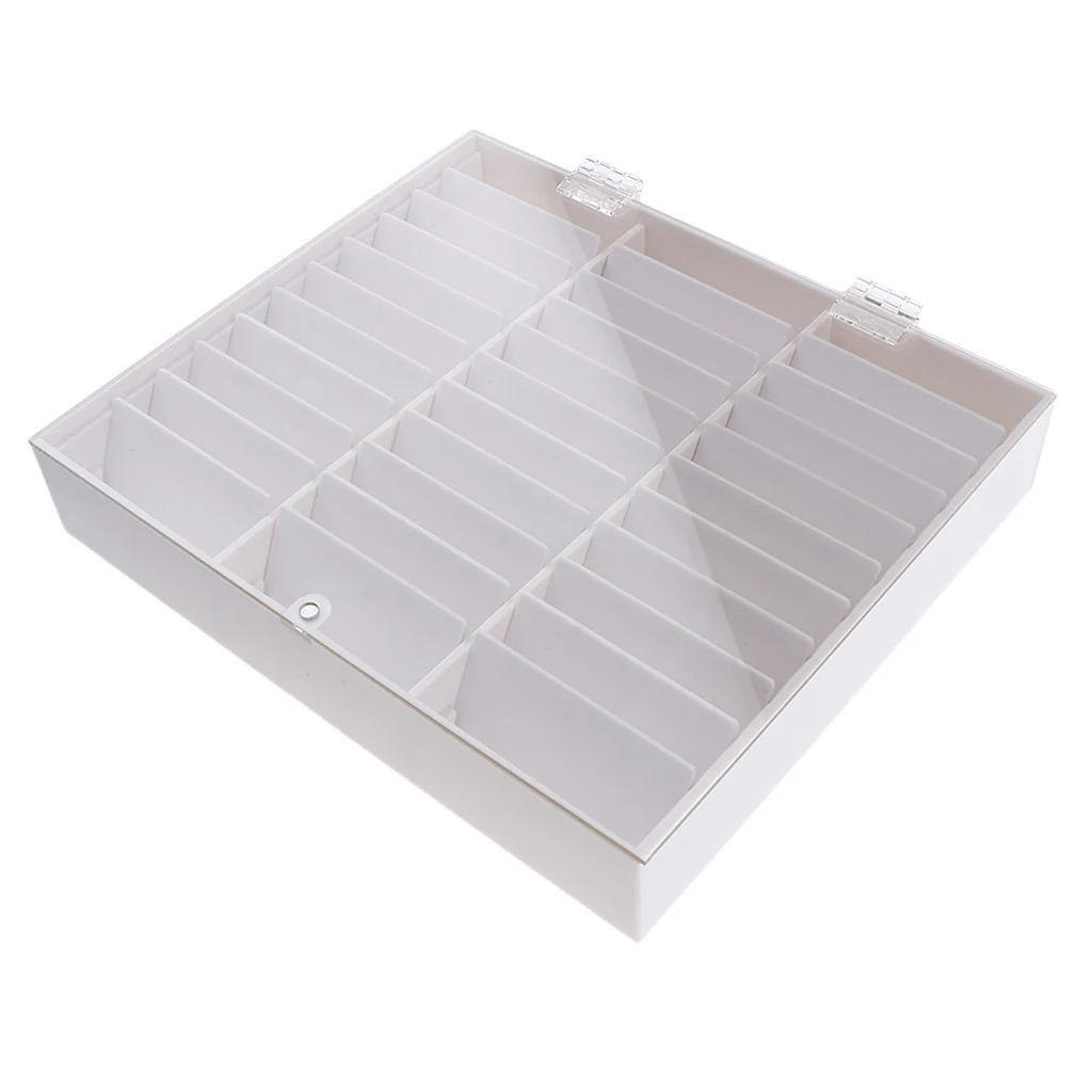 

Acrylic Nail Art False Nail Tips Storage Box for Nail False with Clear Cover 30Cells Nail Tips Display Storage Box
