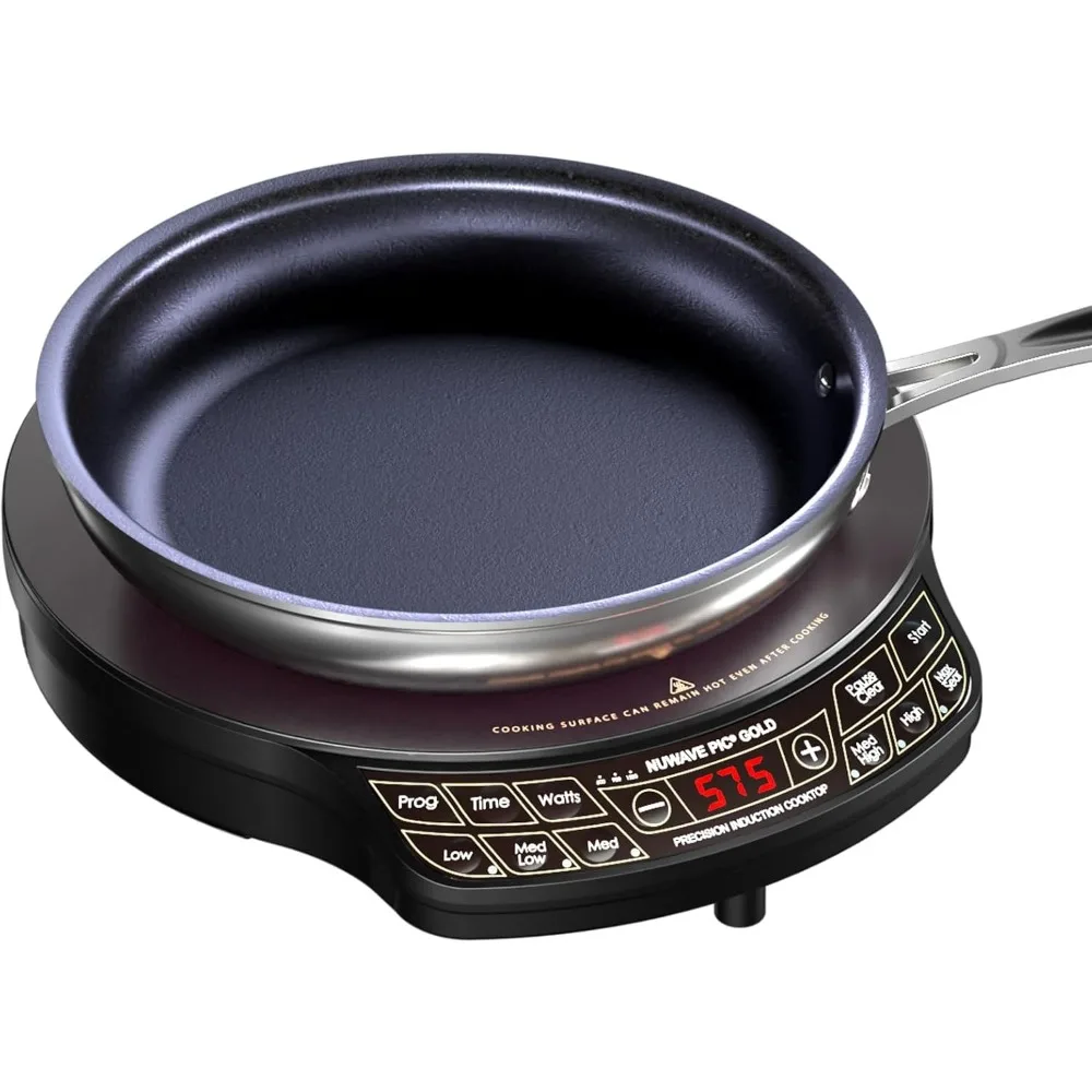 

Induction Cooktop,Portable,Powerful with Large 8”Heating Coil,100°F to575°F,3 Wattage Settings,12”Heat-Resistant Cooking Surface