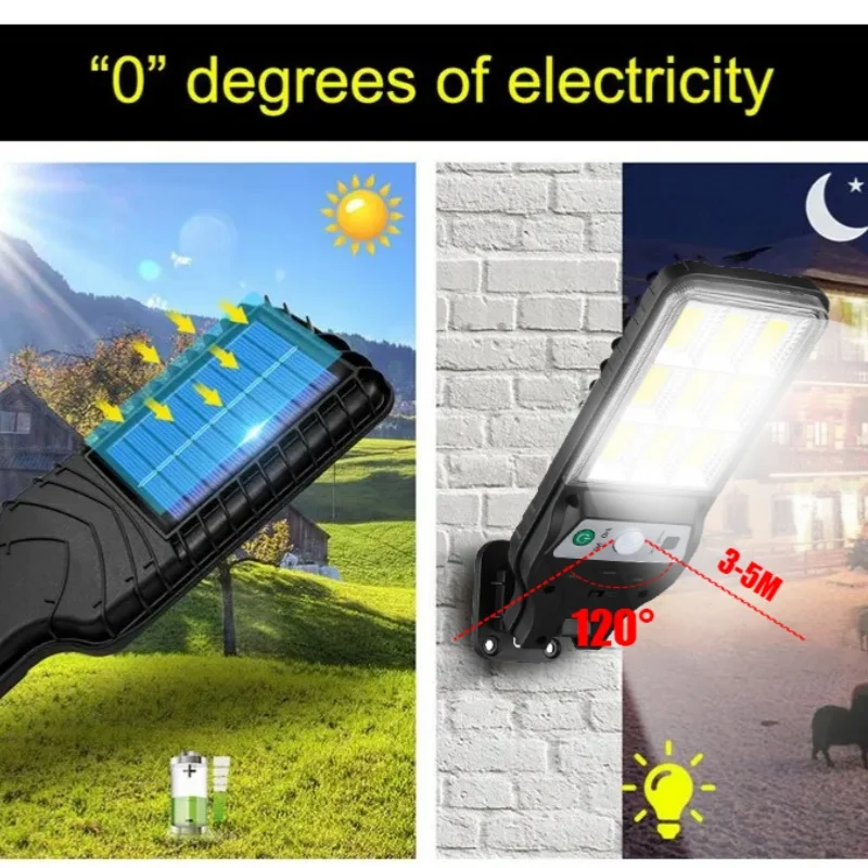 350000LM Outdoor Solar Lights Motion Sensor Solar 3 Modes Waterproof Security Wall Lighting for Patio Garden Door Street Light