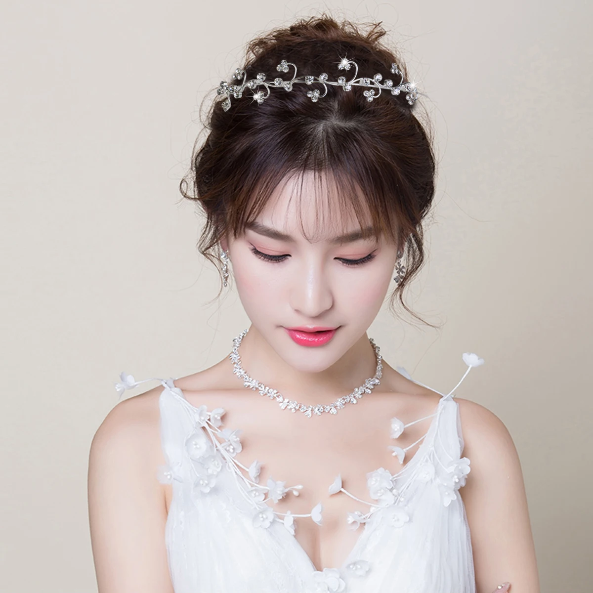 

Silver Alloy Rhinestone Hairband 38cm 145x26mm Crystal Tiara Bridal Loop Wedding Barrettes Party Accessories Hair Tools