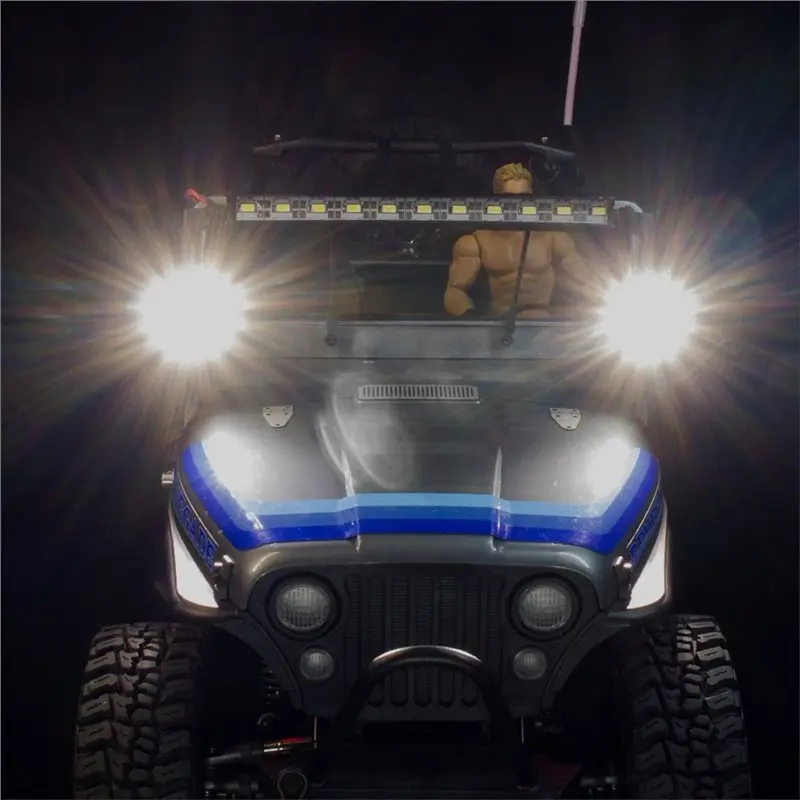 ABXE-Super Bright LED Light Bar Square Lamp RC Crawler Upgrade Part For 1/10 1/8 1/6 Axial SCX6 Wraith TRX4 4WD