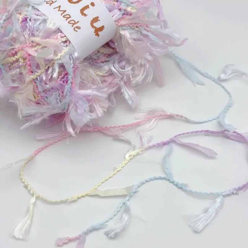 Gradient Butterfly Yarn Hand Woven Special Thread Colorful Phoenix Tail Yarn, Used for Hand Weaving Sweater Scarves, Hat Threads