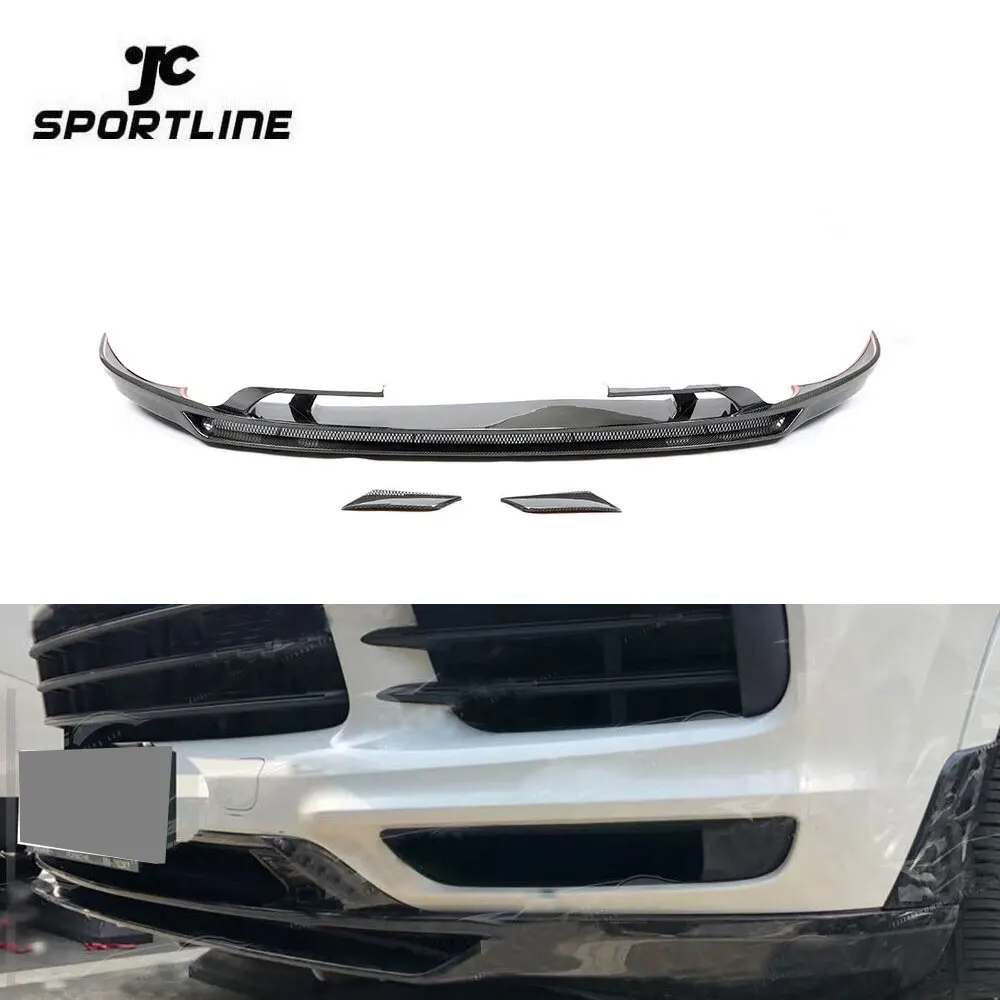 

JCSPORTLINE Carbon Fiber Front Bumper Lip For Porsche Cayenne Sport Utility 4-Door 2018-2019