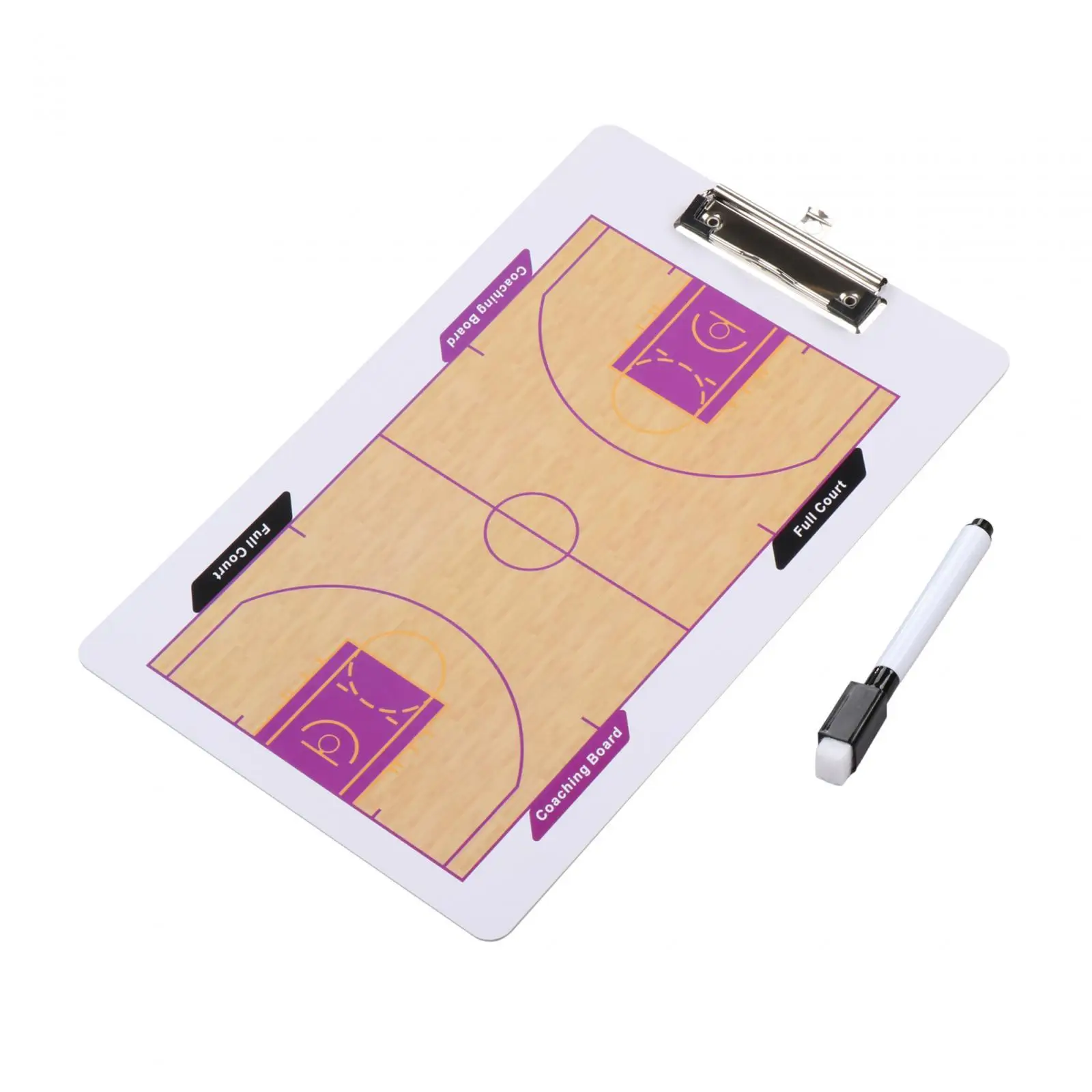 Basketball Tactic Board Durable Clear Printing Antislip Coach Marker for Volleyball Futsal