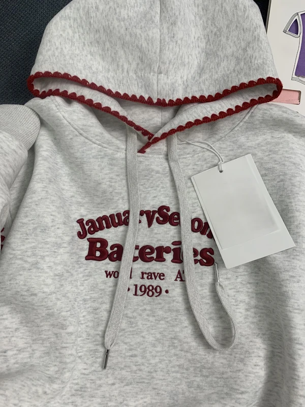 

Oversize American Sle Hoodie Women's Loose Long Sve Pullover Outerwear Comfortable Casual Streetwear Autumn Winter