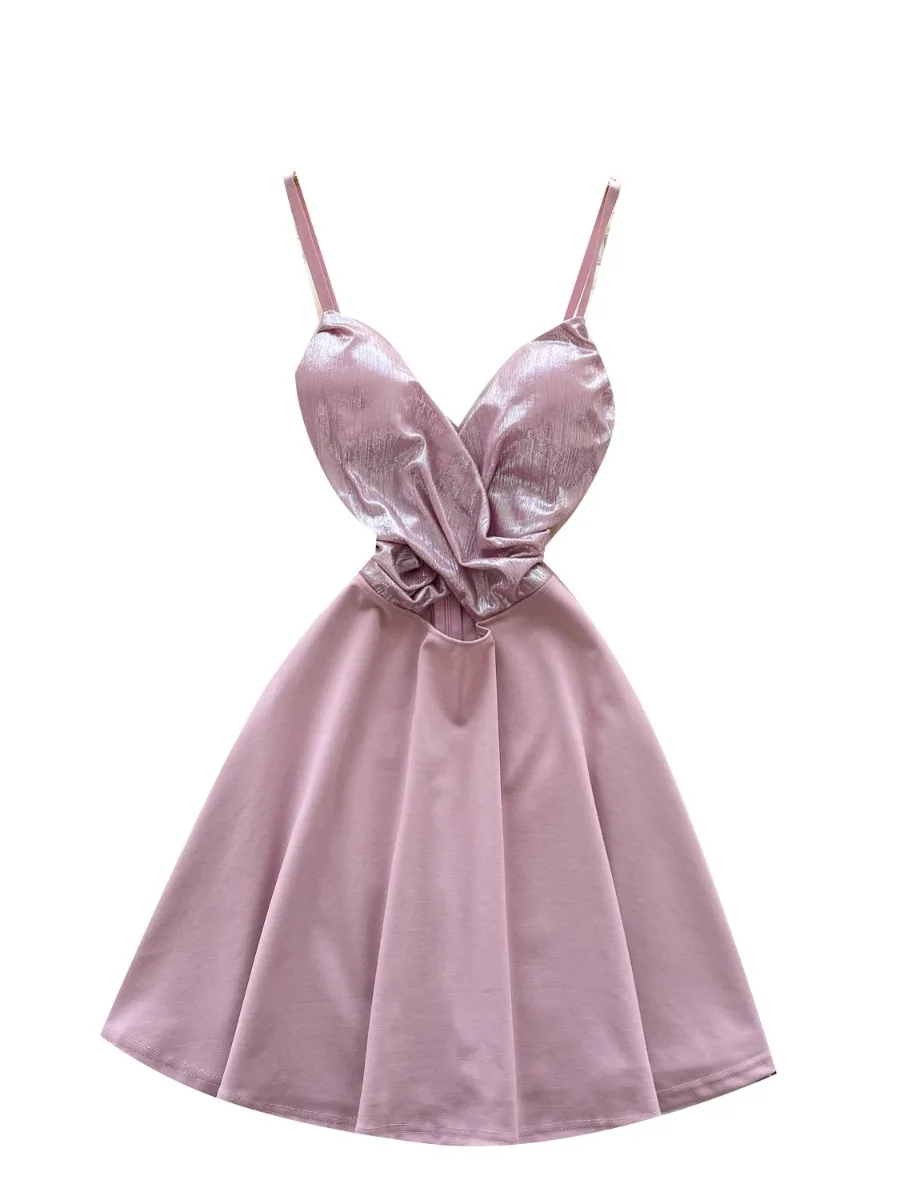 Foamlina Trendy Chic Abito sottoveste con scollo a V profondo e ritagliato Mini abito aderente estivo da donna Pure Desire per la festa del night club