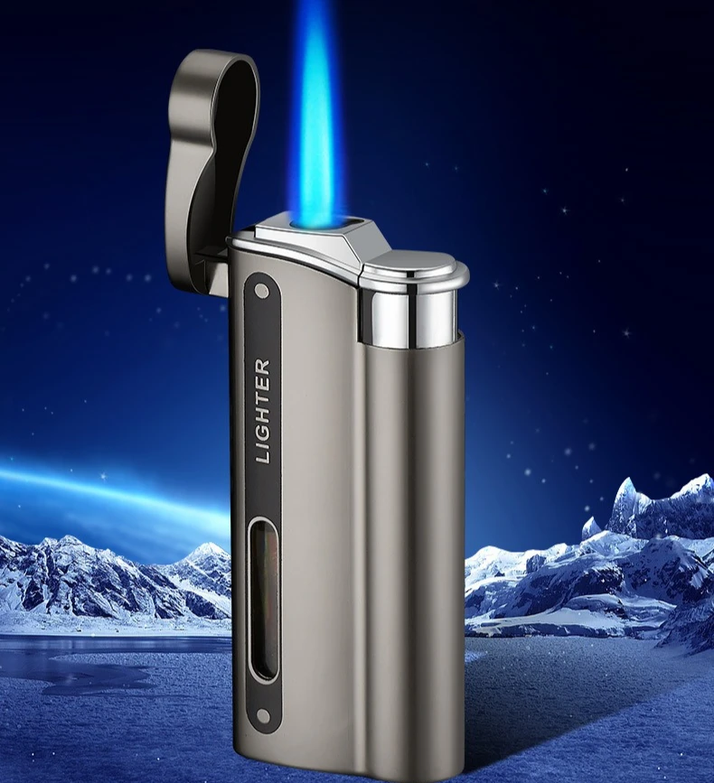 Gradient Color Windproof Straight Forward Lighter Moxibustion Cigar Specific Portable Inflatable Igniter Gift