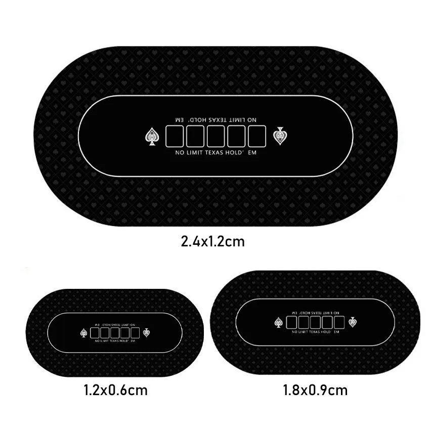 

1.2 x 0.6cm/1.8 x 0.9cm/2.4x1.2cm Texas Hold'em Table Mat, Baccarat Special Wear resistant Chip Mat, Egg Table Mat, Poker Mat