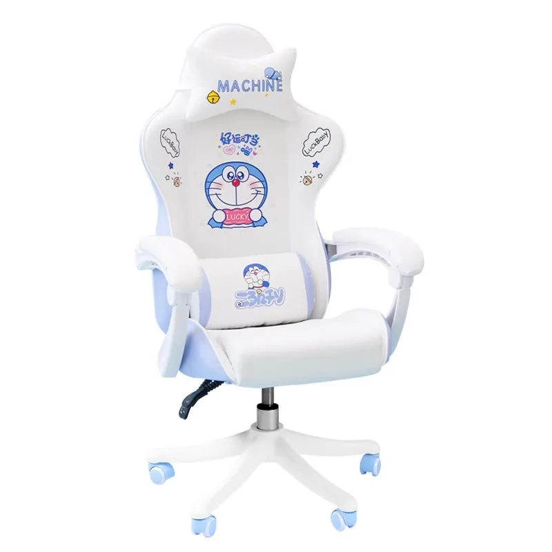 Cute Cartoon Gaming Chair Lift Reclinable Computer Desk Chair with Latex Cushion Anchor for Live Streaming Game Rest