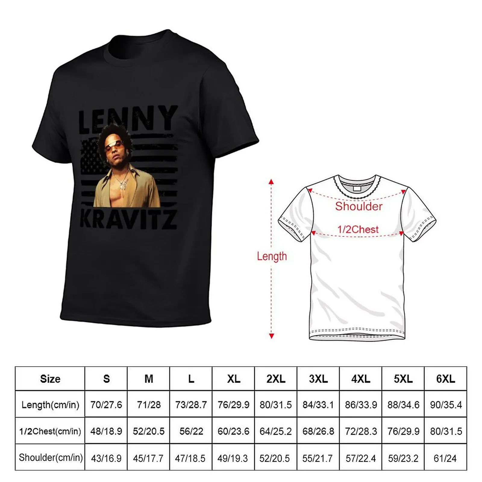 Retro American Flag Lenny Kravitz Music Gift T-Shirt baggy shirts shirts graphic tee quick-drying mens t shirts pack