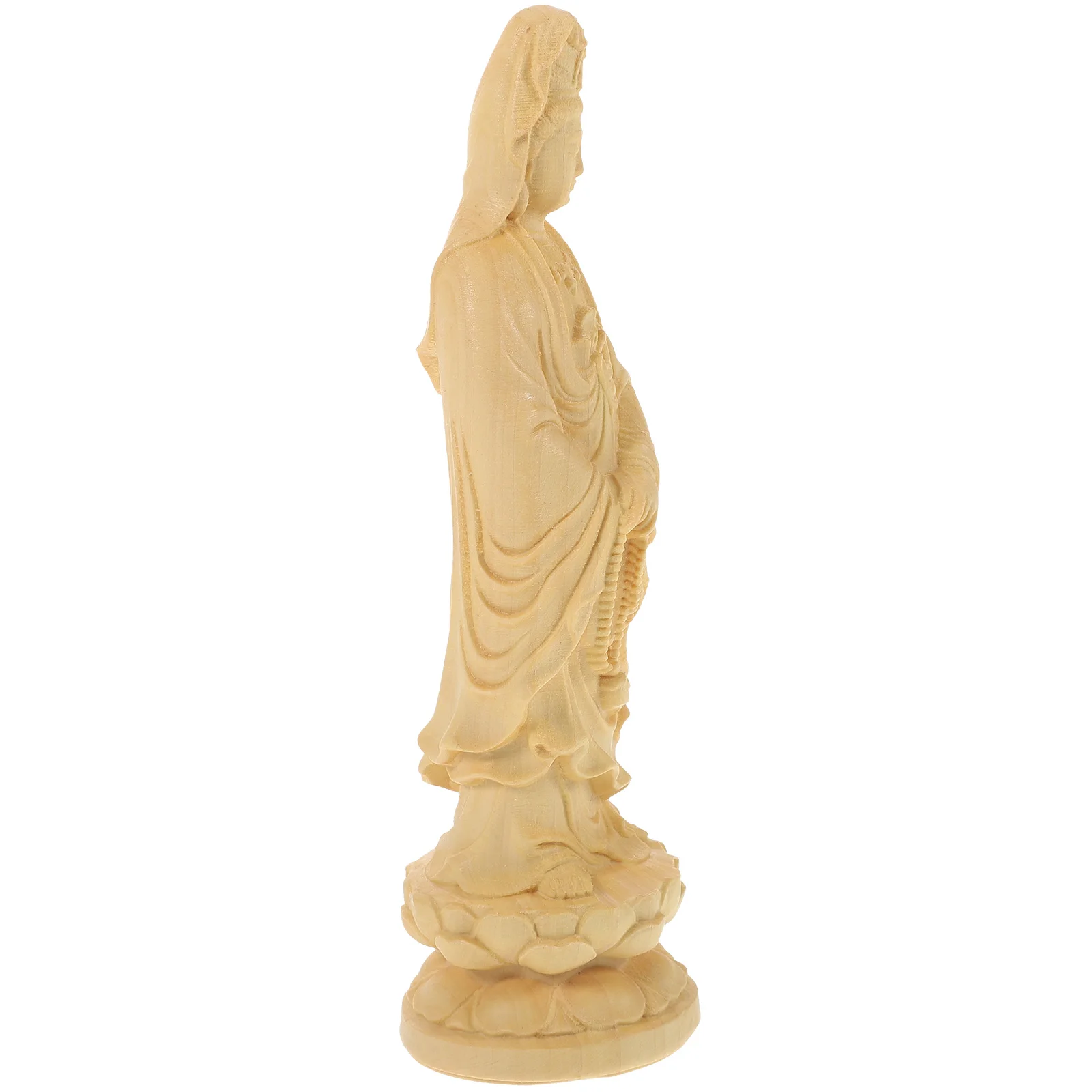

Statue Wooden Craft Small Chinese Buddha Home Office Decor Elegant Gift Figurine Smooth Delicate Fashionable Wooden