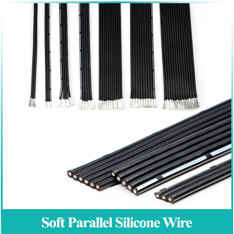 

2/5/10M Silicone Parallel Wire 2P 4P 6P 8P 14P Multi-core 30 28 26 24 22 20AWG High Temperature Resistant Fexible Copper Cable