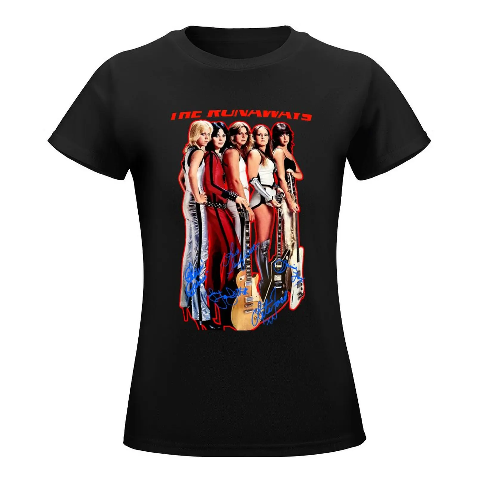 THE RUNAWAYS autographs - live in japan T-Shirt tops summer clothes kawaii clothes Aesthetic clothing western t shirts for Women