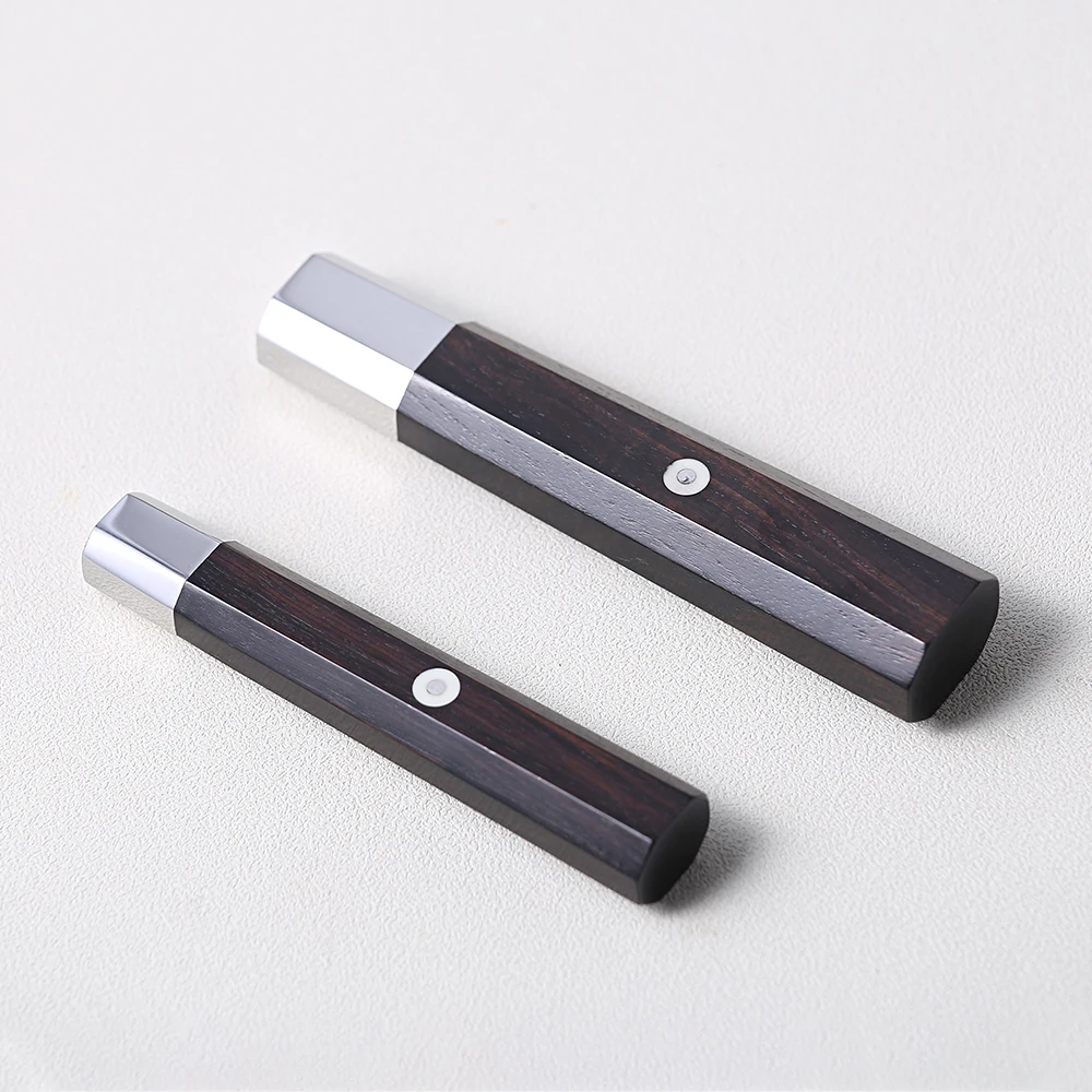 ด้ามมีดทำครัวไม้มะเกลือ ด้ามจับตามหลักสรีรศาสตร์ สำหรับเปลี่ยนมีดเชฟมืออาชีพ ด้ามไม้สำหรับทำมีดเชฟ DIY