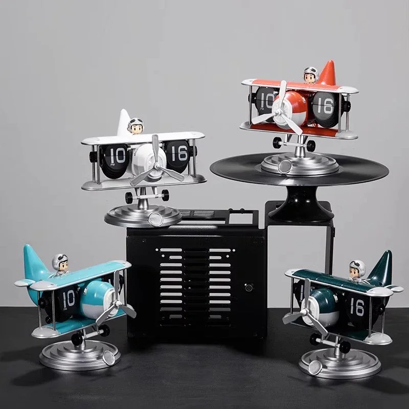 Small Flip Desk Decor Home Accessories Desk Nordic Modern Models Table Clocks Creative Design Table Clocks Interior Objects