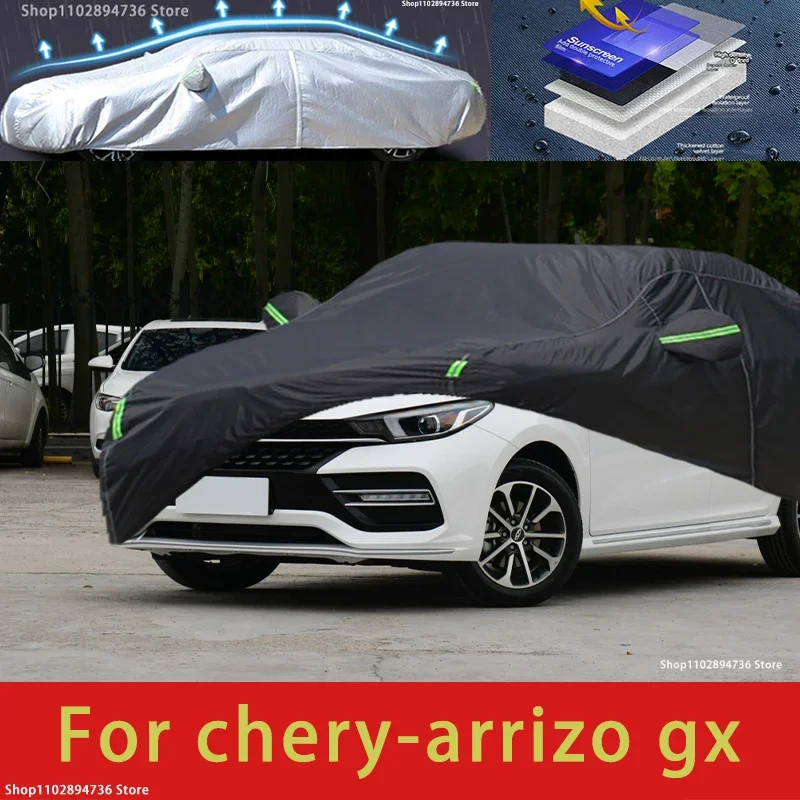 

For chery arrizo gx fit Outdoor Protection Full Car Covers Snow Cover Sunshade Waterproof Dustproof Exterior black car cover