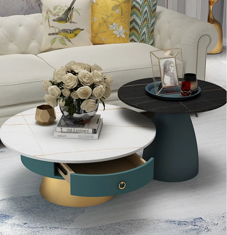 Simple Style Center Tea Table Lift Top Coffee Table Nesting Modern Round Luxury Coffee Table