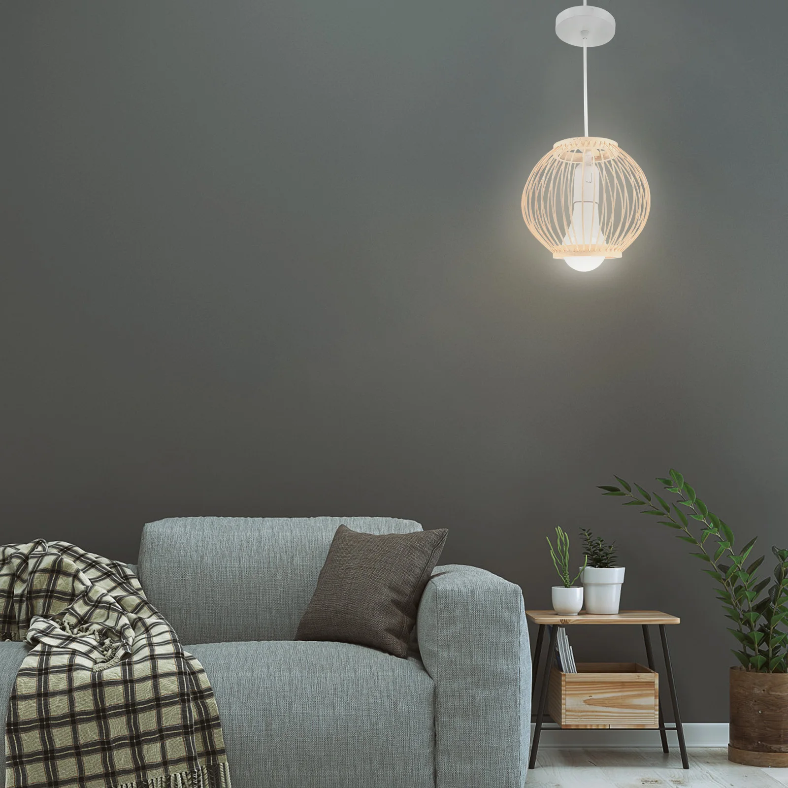 

1pc Bamboo Woven Japanese Style Ceiling Hanging Lamp Warm Decorative Light For Hallway Kitchen Cafe Bar Home Pendant