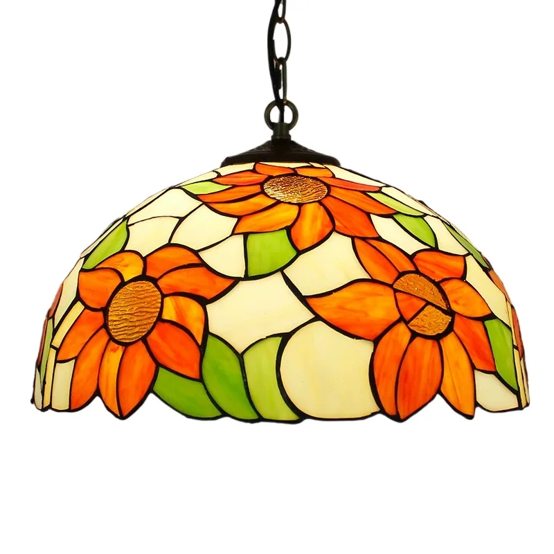 12inch 16inch American Rural Classic Sunflower Restaurant Bar Dessert Shop Decorative Light Tiffany Stained Glass Lamp