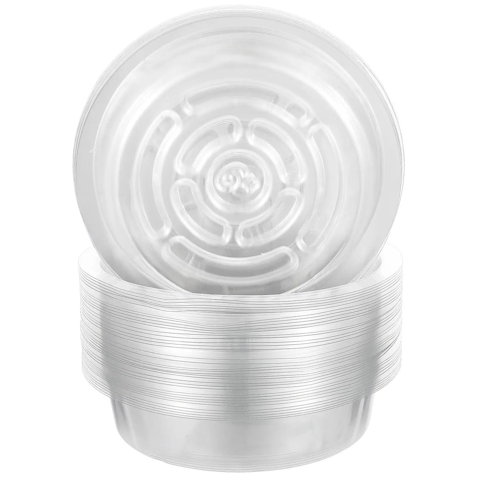 

50 PCS Drainage Plastic Flower Pot Holder Flowerpot Plate Clear Durable Plant Saucer