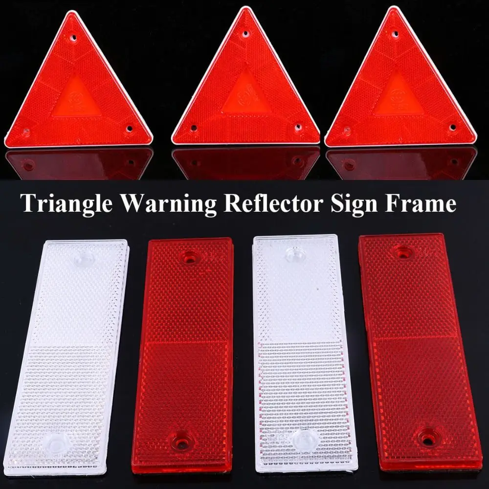 High Quality 2 Styles Triangle Warning Reflector 15CM Reflective Sign Board Alerts Safety Plate Trailer Fire Outdoor Safety