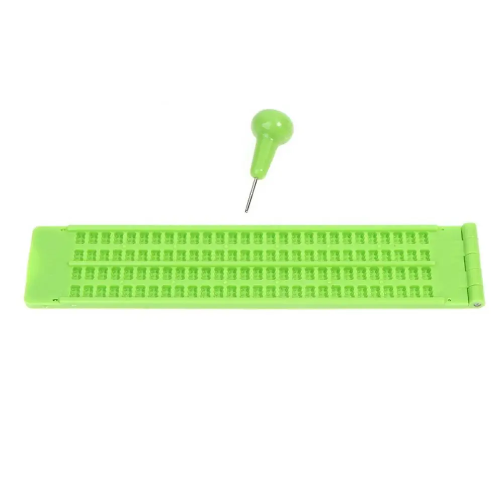 4Lines 28 Cells Braille Writing Board 9Lines 30 Cells Portable Braille Writing Slate with Stylus Plastic Braille Study Supplies