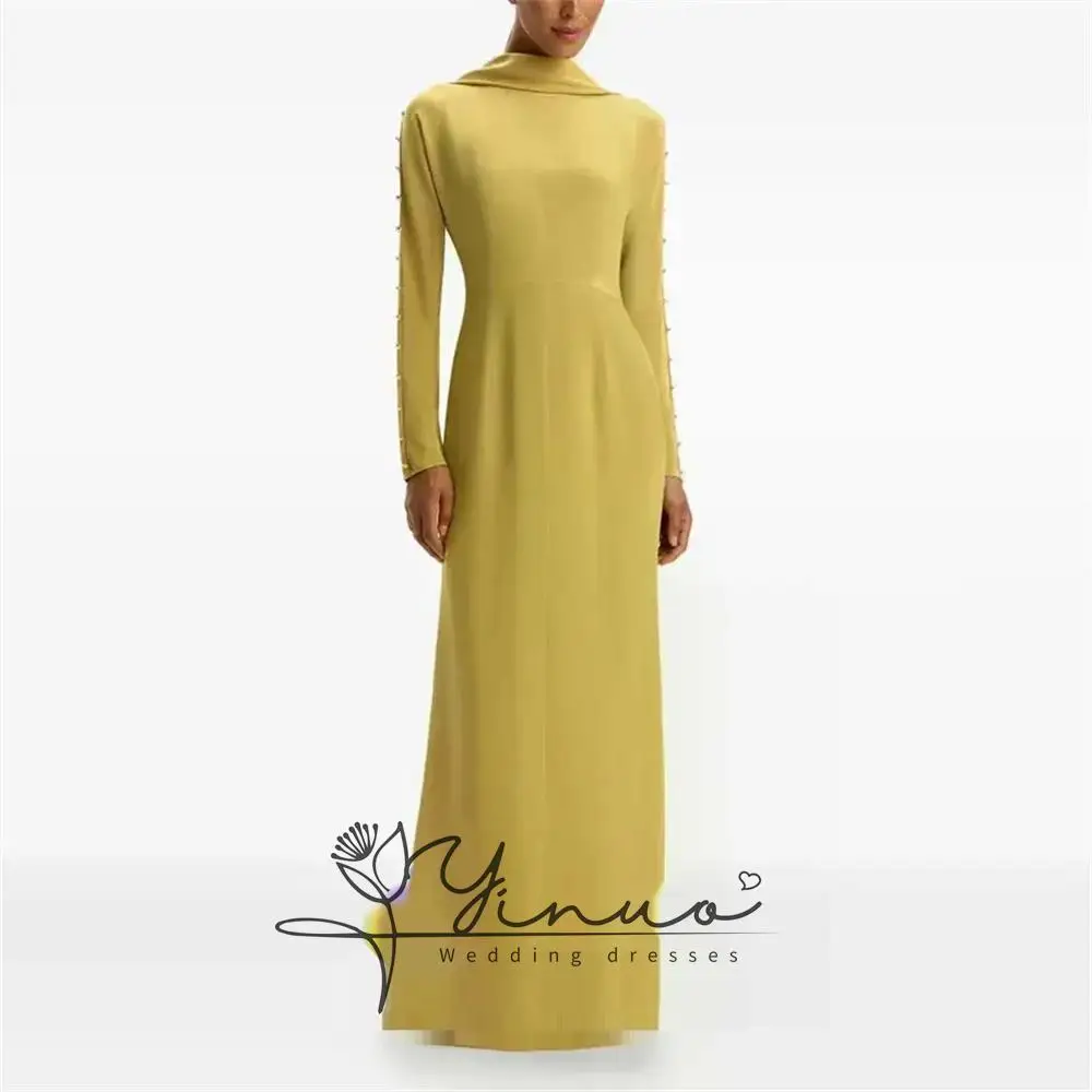 

customized Evening Dresses O Neck Crepe for Special Occasions Formal Gowns Elegant Party Dresses Woman For Dubai