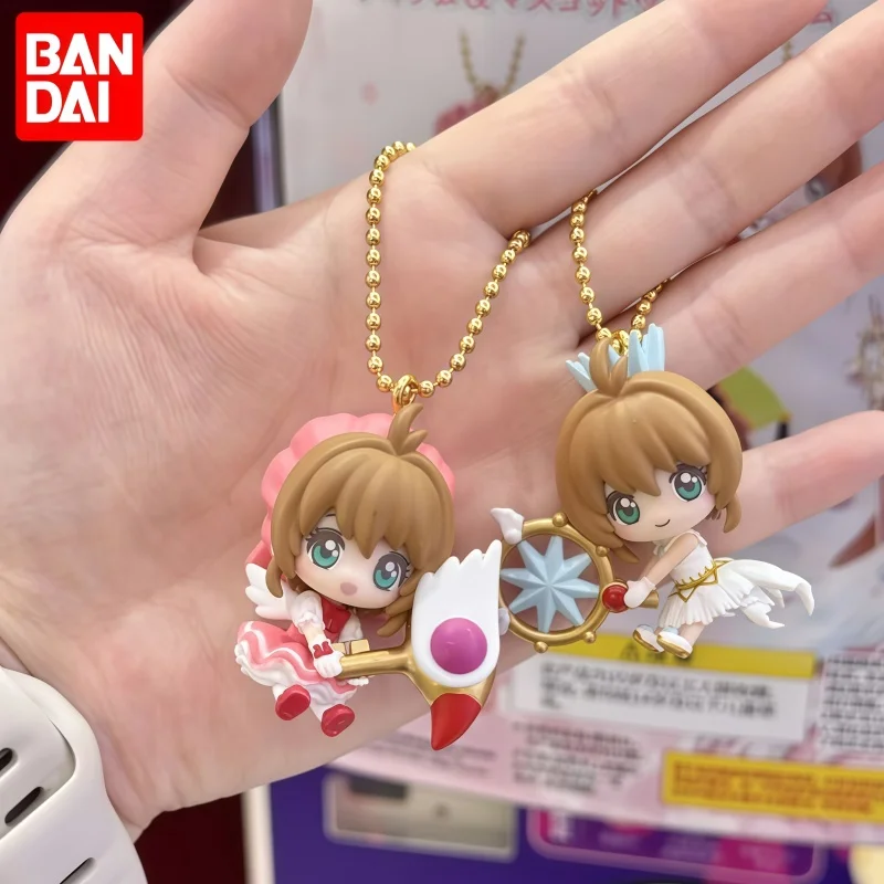 Bandai Gashapon Q Version Card Captor Sakura Li Syaoran Resin Figurine Keychain Backpack Decoration Collectible Toy Gift
