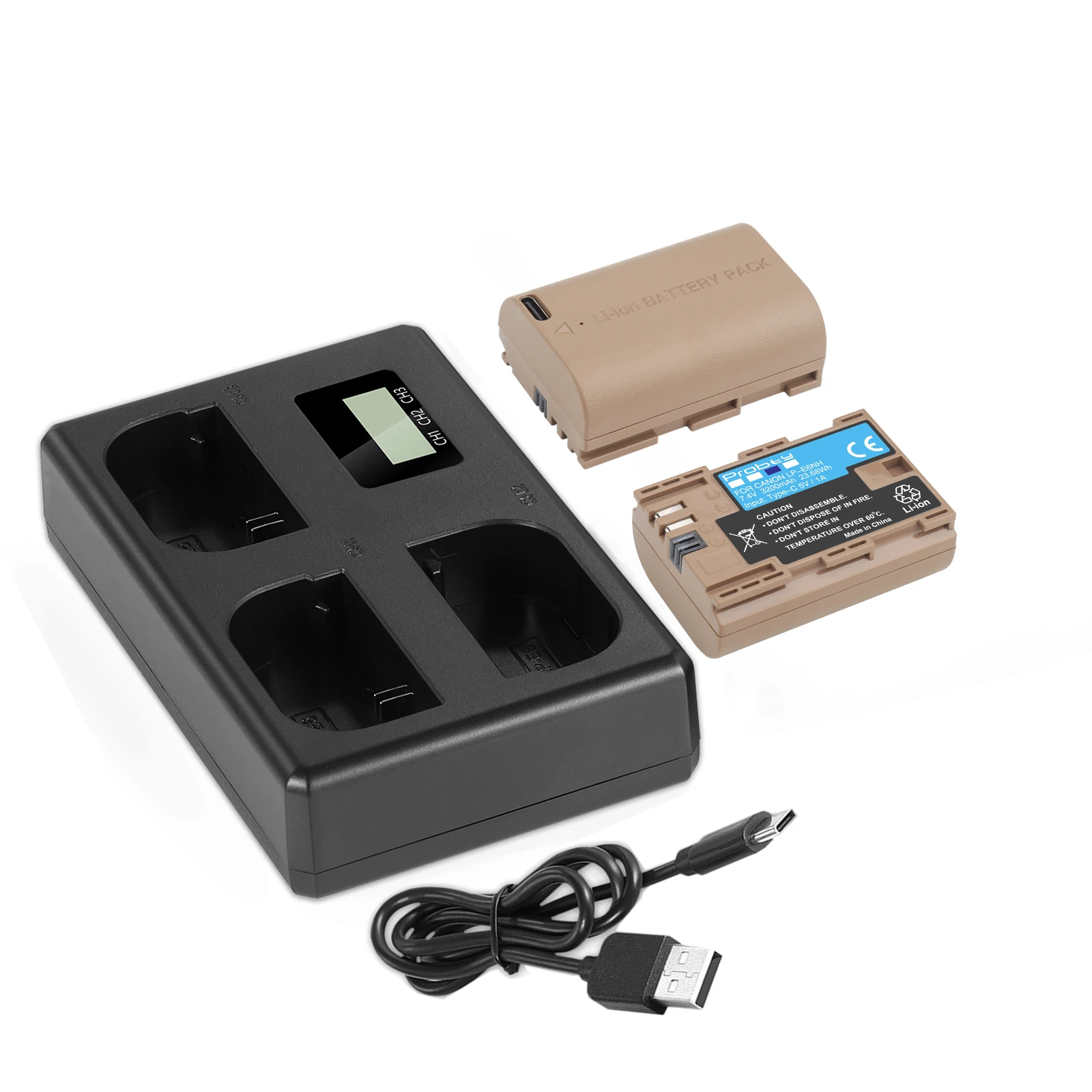 LP-E6NH LP-E6N Vervangende Batterij + Drie Kanaals Oplader Voor Canon EOS R R5 R6 5D IV 5DS R 7D 60D 70D 80D 90D Mark Camera