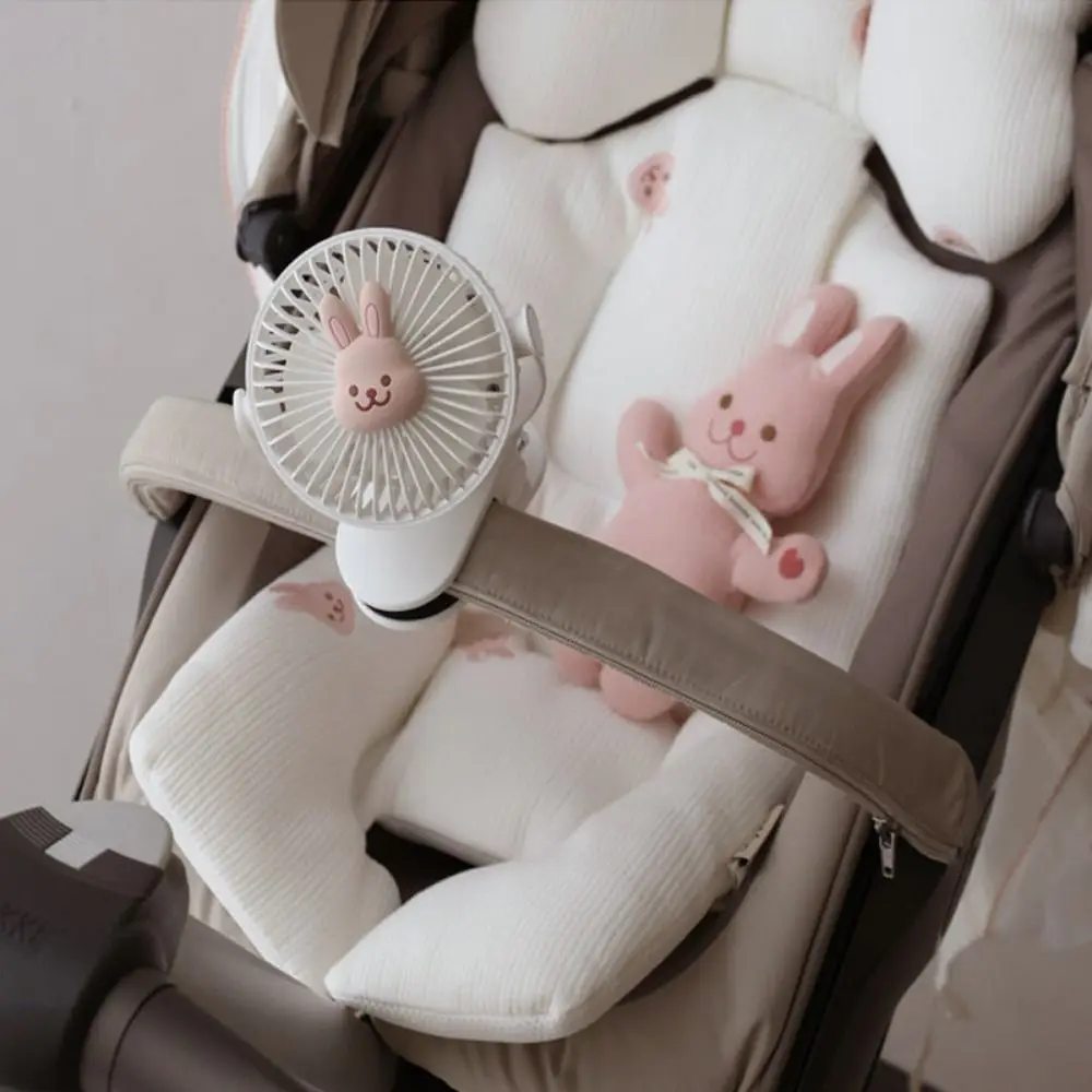 

Gift Cartoon Baby's Cart Fan Portable 3 Speeds Baby Stroller Fan 3 Fan-blades USB Rechargeable Private Desk Fan Travel