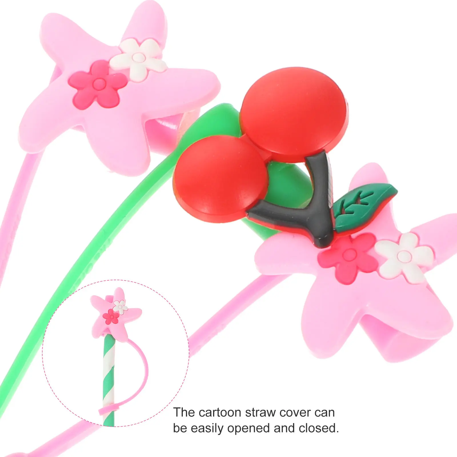 8Pcs Premium PVC Straw Covers Reusable Straw Tips Protector Easy Open Close Hygienic Hanging Design for Drinking Straws Cups