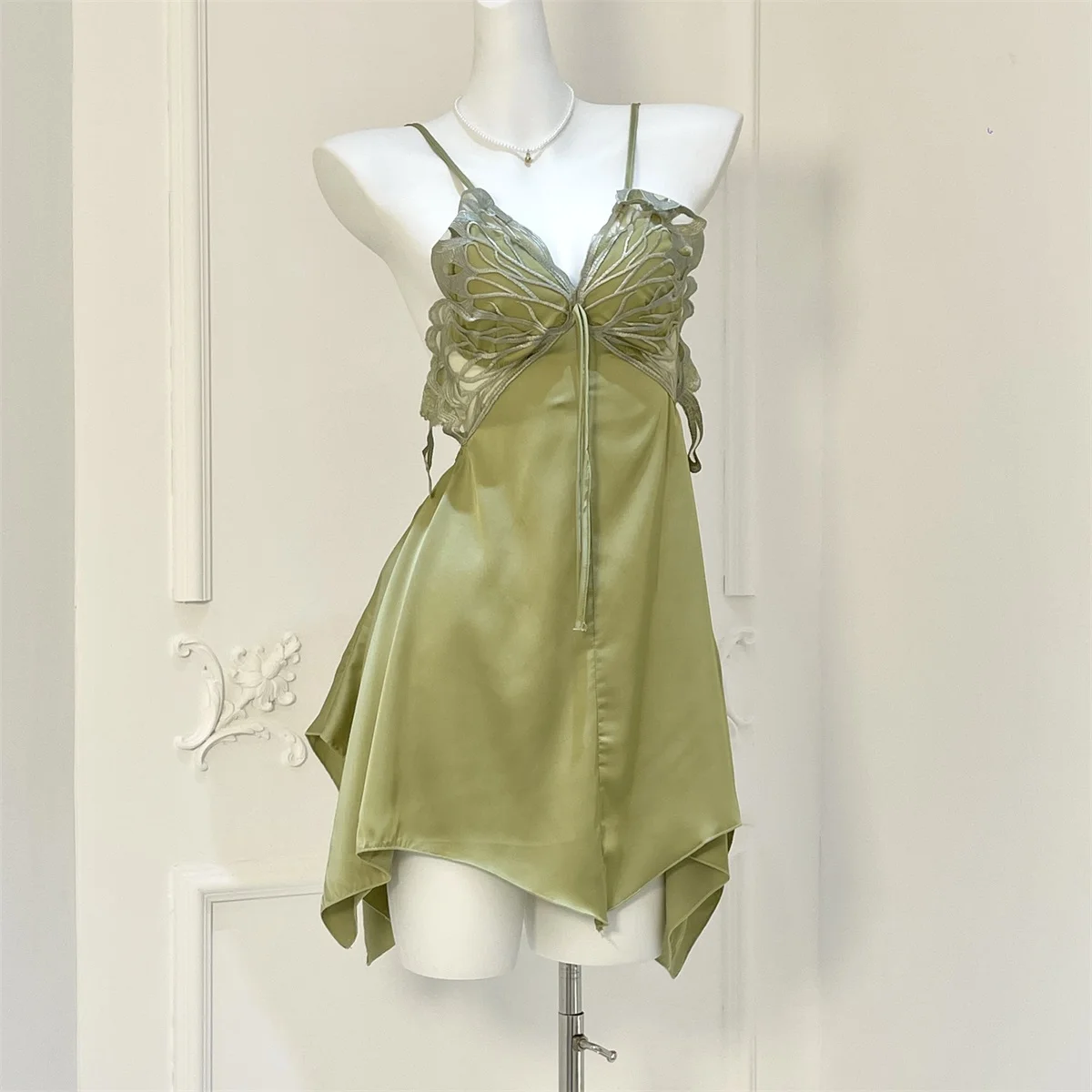 DAIMELU Ice Silk Pajama Female nightdress Women's Summer Sexy nightgown Lavender Premium sleepwear lady sleepshirts girl nighty