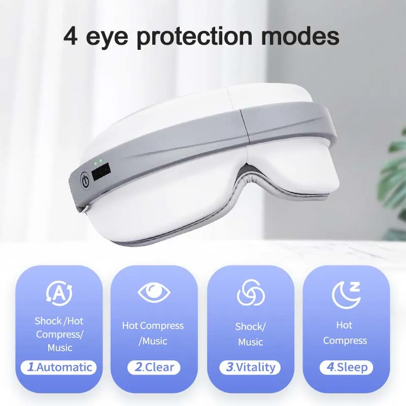 Electric Eye Massager Compression Acupressure Smart Magnetic Mask with  Music Vibration Heating Massage Physical Therapy Glasses