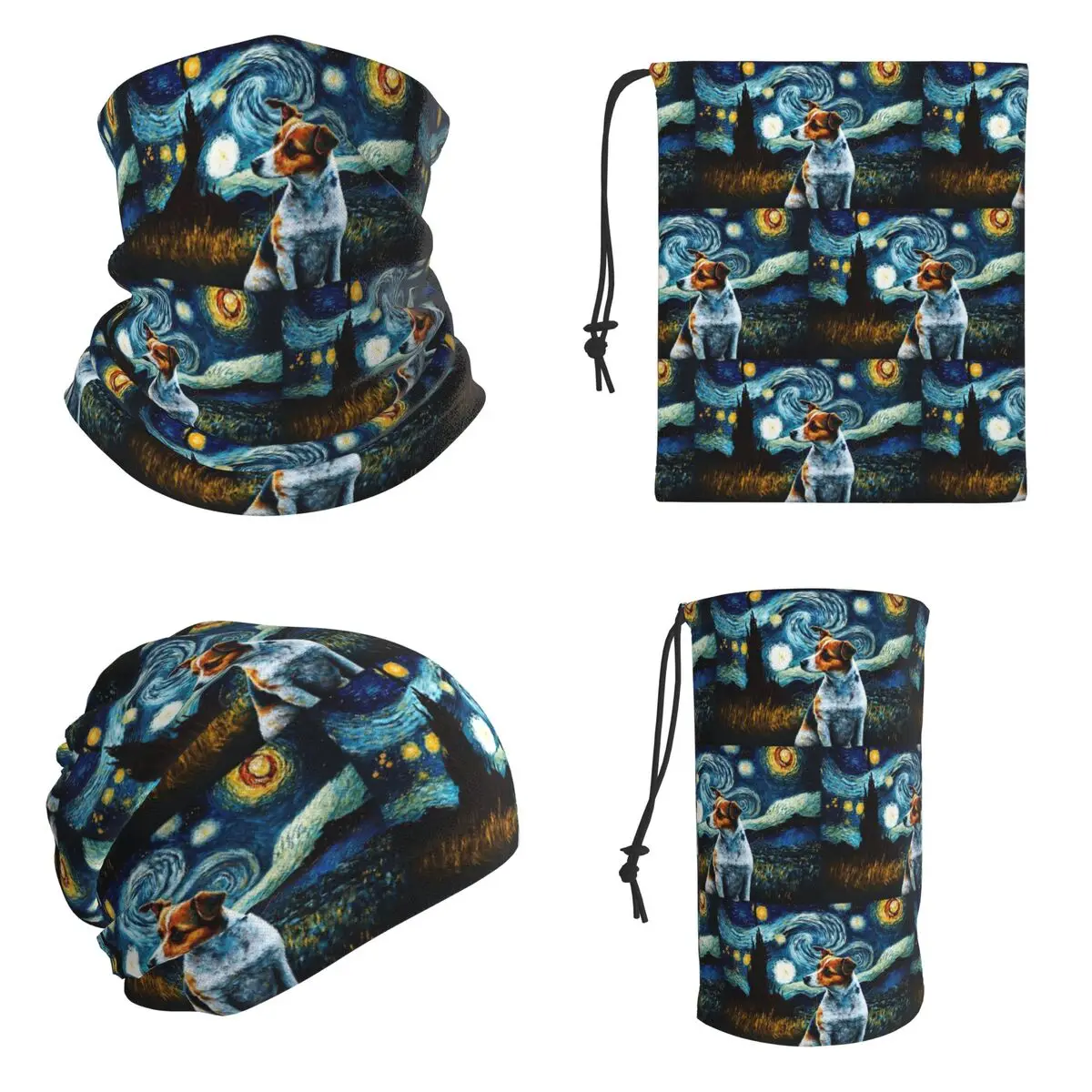 Dog Jack Russell Terrier Pop Art Bandana Neck Cover Printed Wrap Scarf Hiking Fishing Balaclava For Men Women Adult Winter