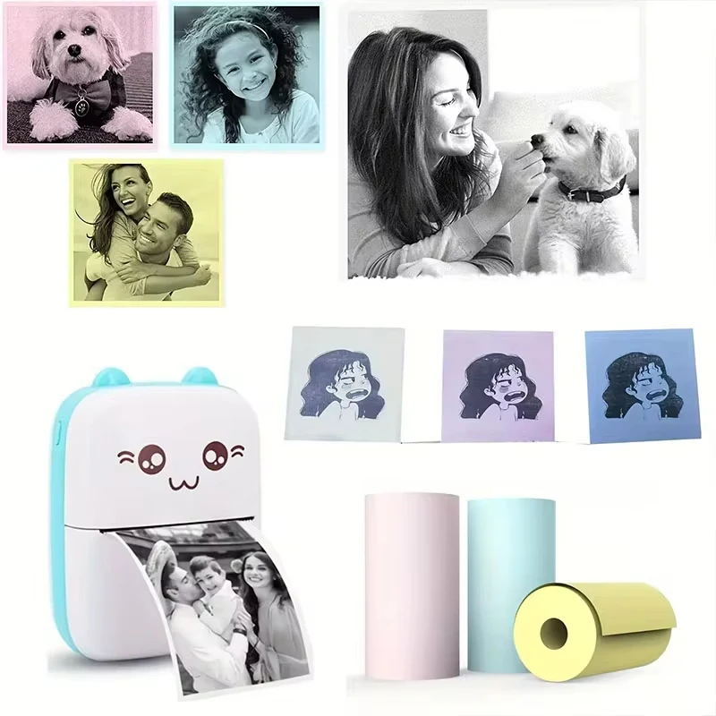 58mm Lable Paper DIY Photo Color Sticker Self-Adhesive Papers Tag Label Picture Printing For 203dpi Thermal Portable Printer