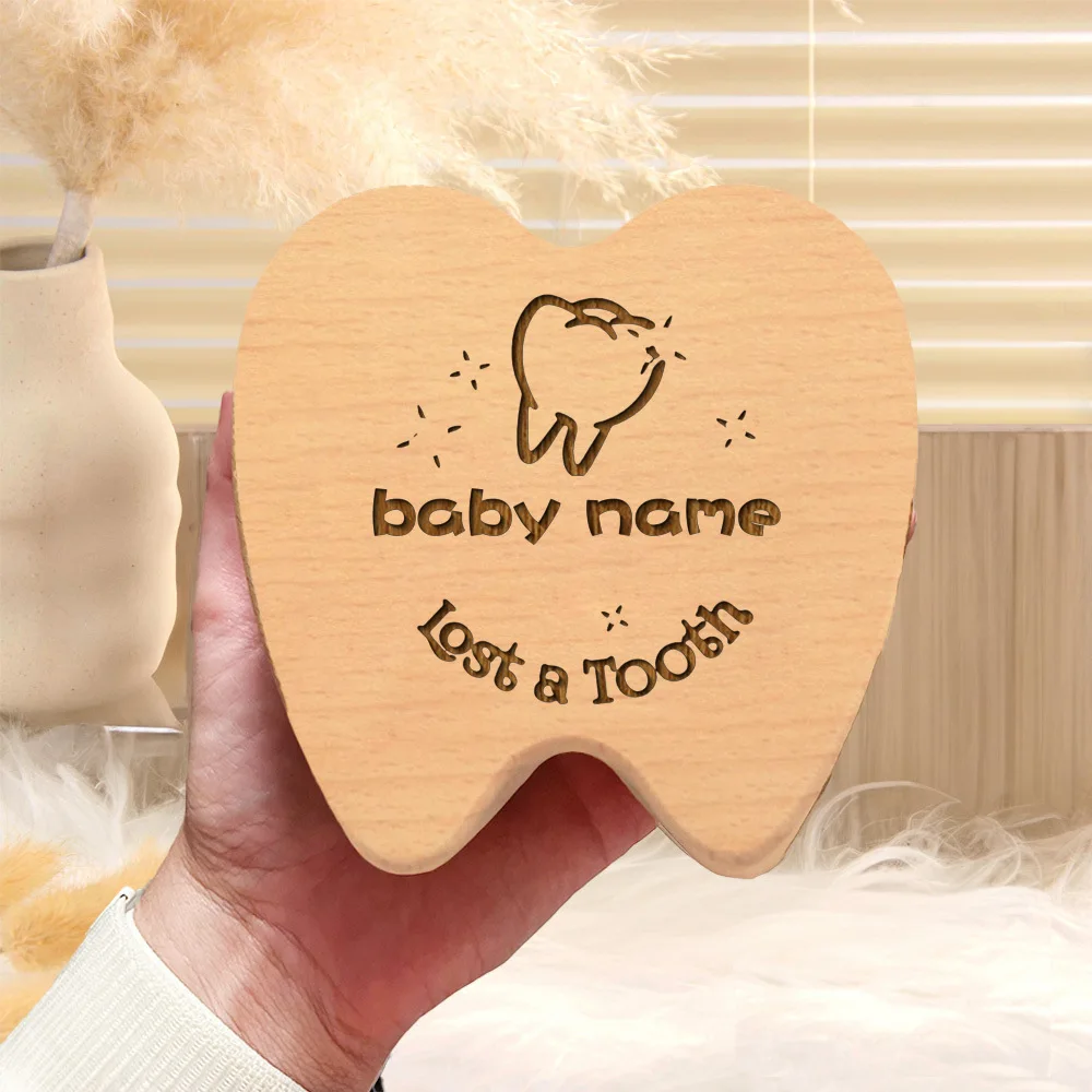 شخصية خشبية الأسنان الجنية صندوق محفورة الاطفال الأسنان صندوق تذكار هدية الأسنان الجنية حامل للأطفال هدايا الطفل الجديد #6