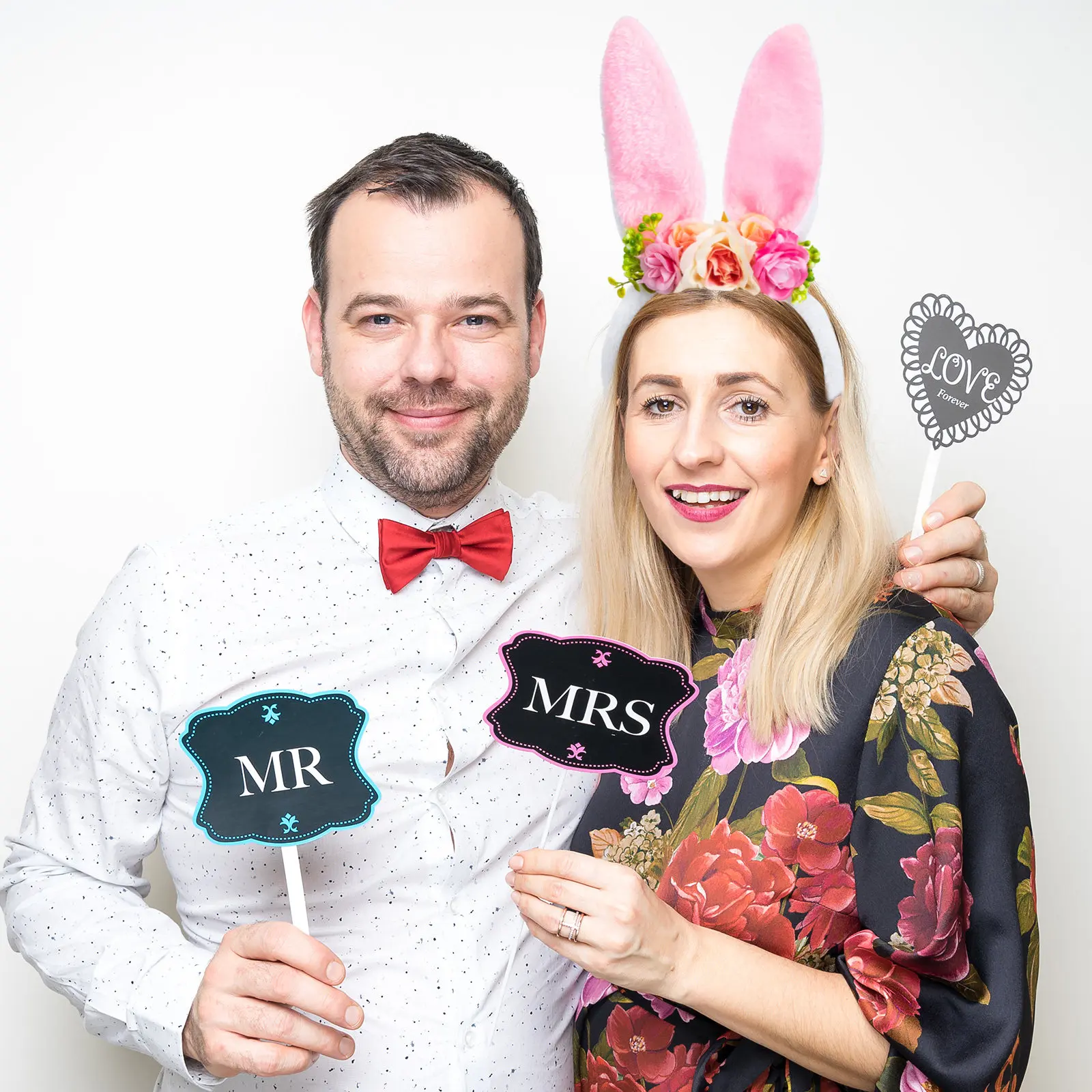 Floral Rabbit Ears Headband for Girls Kids Festival Party Performance Photo Session Bright Sweet Style Hairband Comfortable