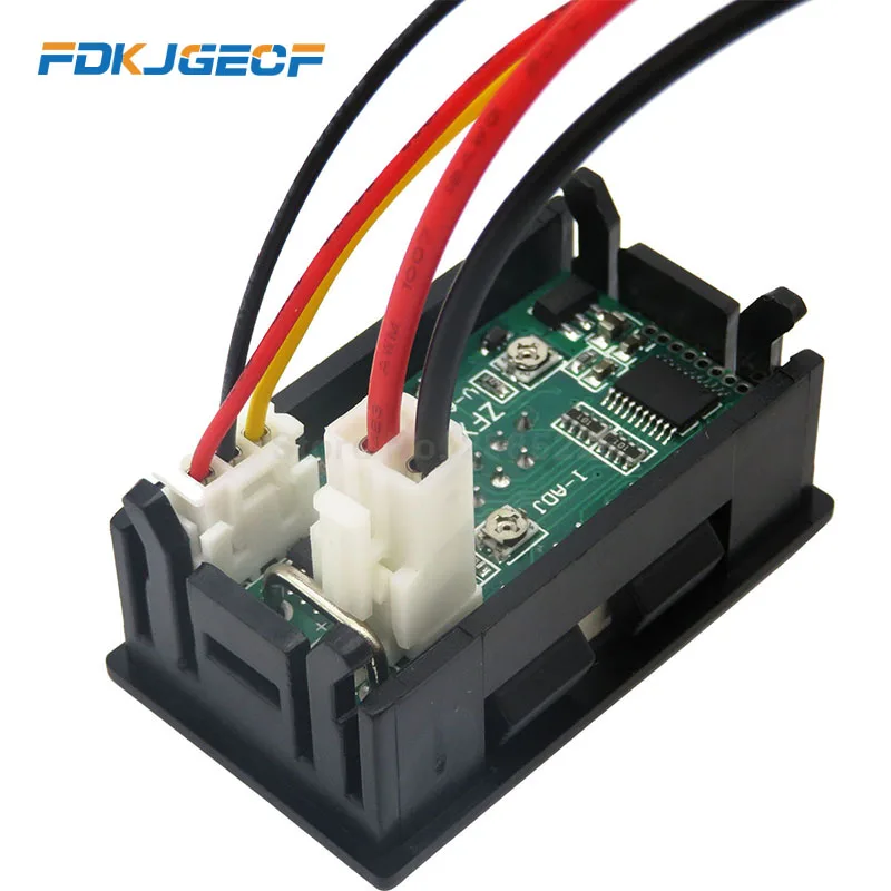 電圧および電流計,0〜100V,10Aデジタル電圧計,デュアルディスプレイ,モニター,0.28 ",赤,青