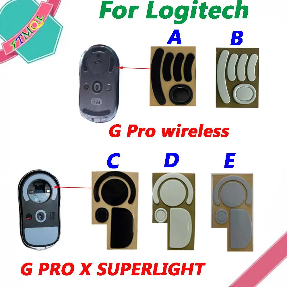 1set Mouse Feet Skates Pads For Logitech G-Pro wireless X Superlight Wired wireless Mouse  Anti skid sticker  connector