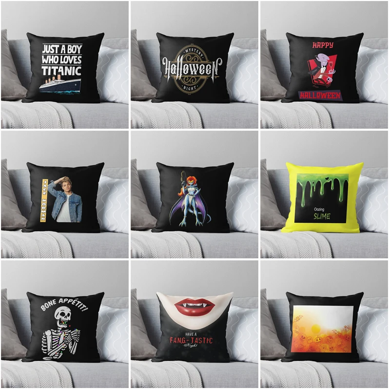 Decorative Home pillow case Cushion covers 60x60cm Modern Living Room sofa bed halloween pumpkin 45*45 fall 50*50 fear Skeleton